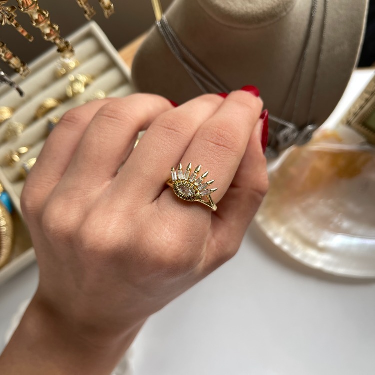 Eye Conic 14k Gold Yüzük | Altın Kaplama