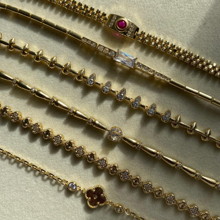 Vip Taşlı Bilekliklik |14K Gold