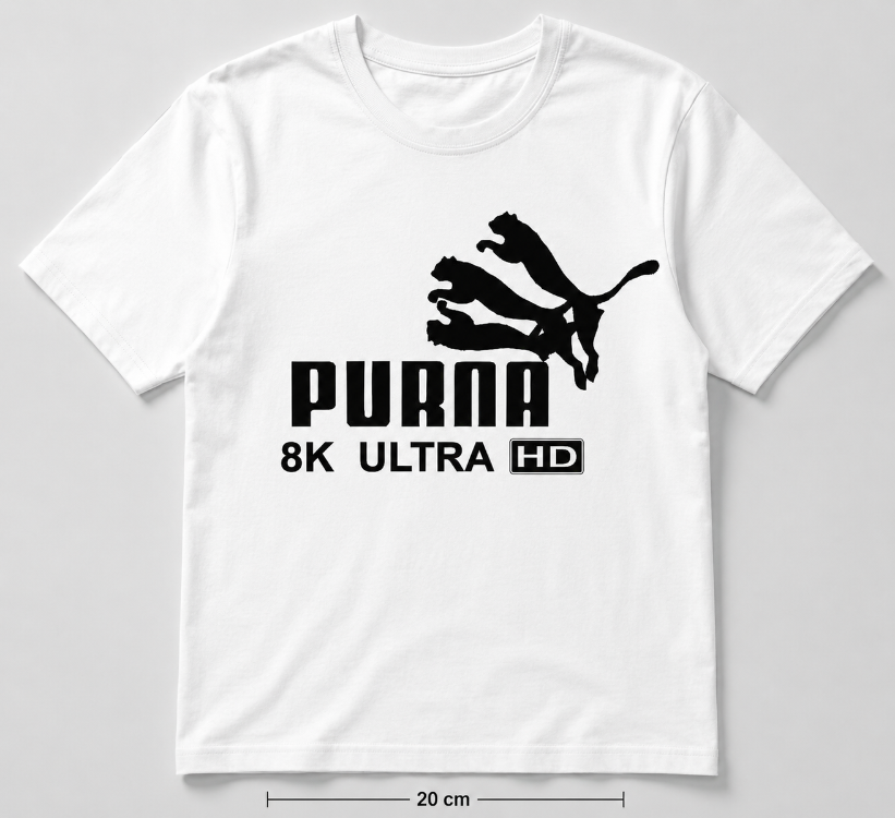 Purna 8K ULTRA HD Beyaz Oversize T-Shirt