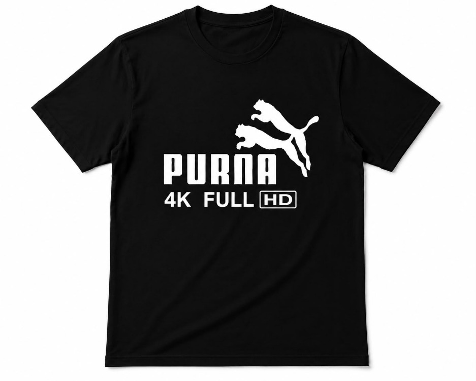 Purna 4K FULLHD Siyah Oversize T-shirt
