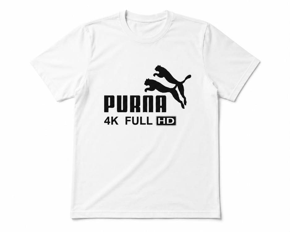 Purna 4K FULLHD Beyaz Oversize T-shirt