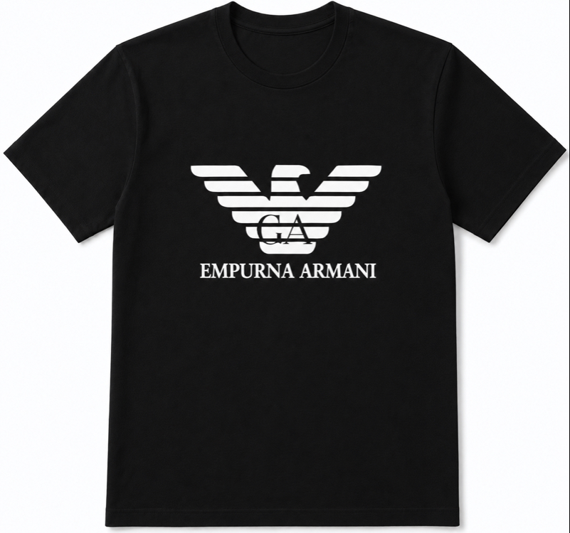 Empurna Armani Siyah Oversize T-Shirt