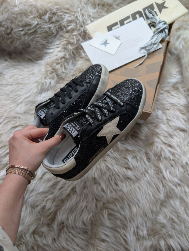 Golden Goosw Glitter Black