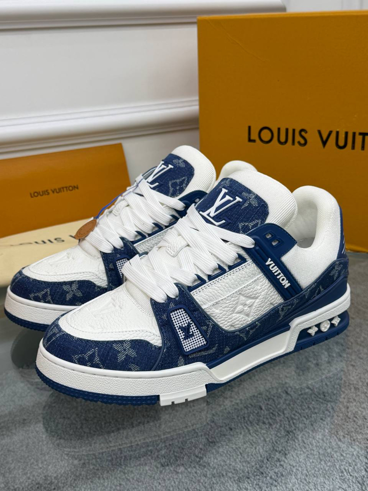 LV Trainer Blue Sneakers