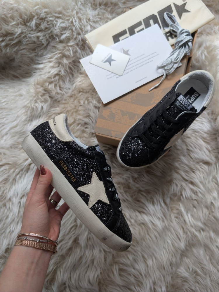 Golden Goosw Glitter Black