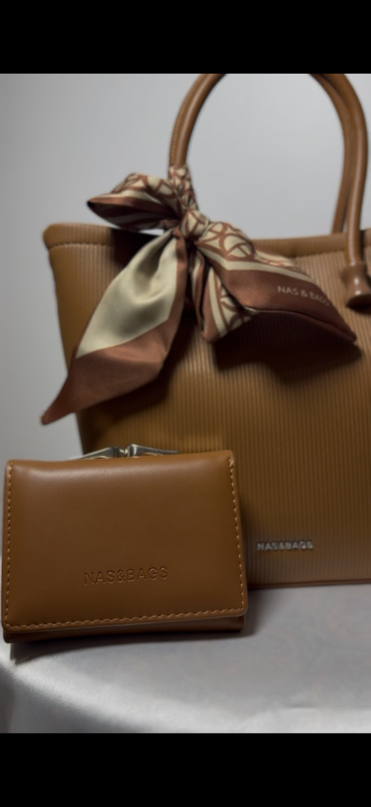 NasBag Cüzdanlı Taba İthal Çanta