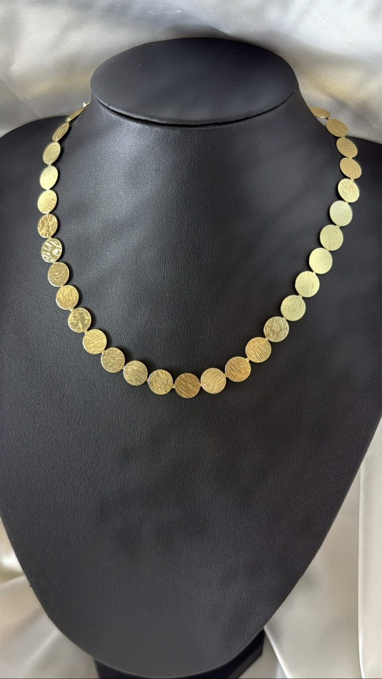 Gold Pul Sıralı Disk Kolye