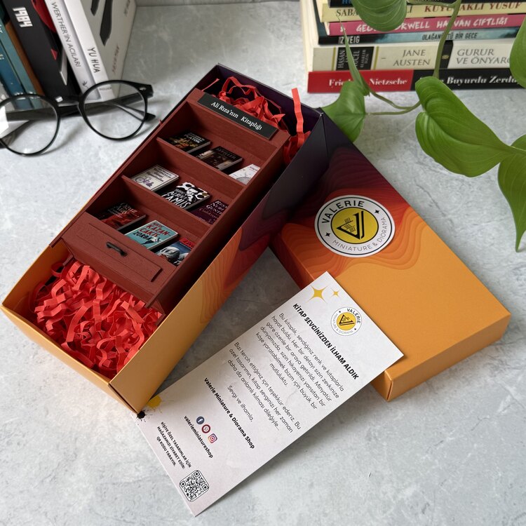 Minyatür Kitaplık Kiremit Rengi