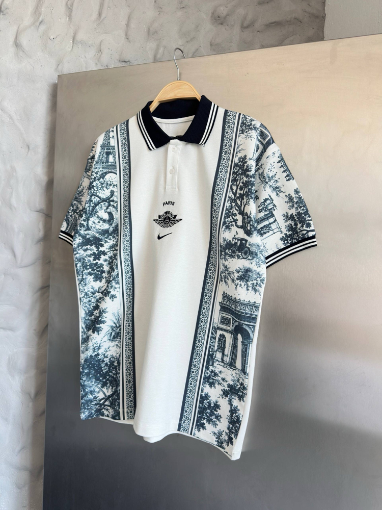 Premium Paris Desenli Erkek Polo Yaka Tişört