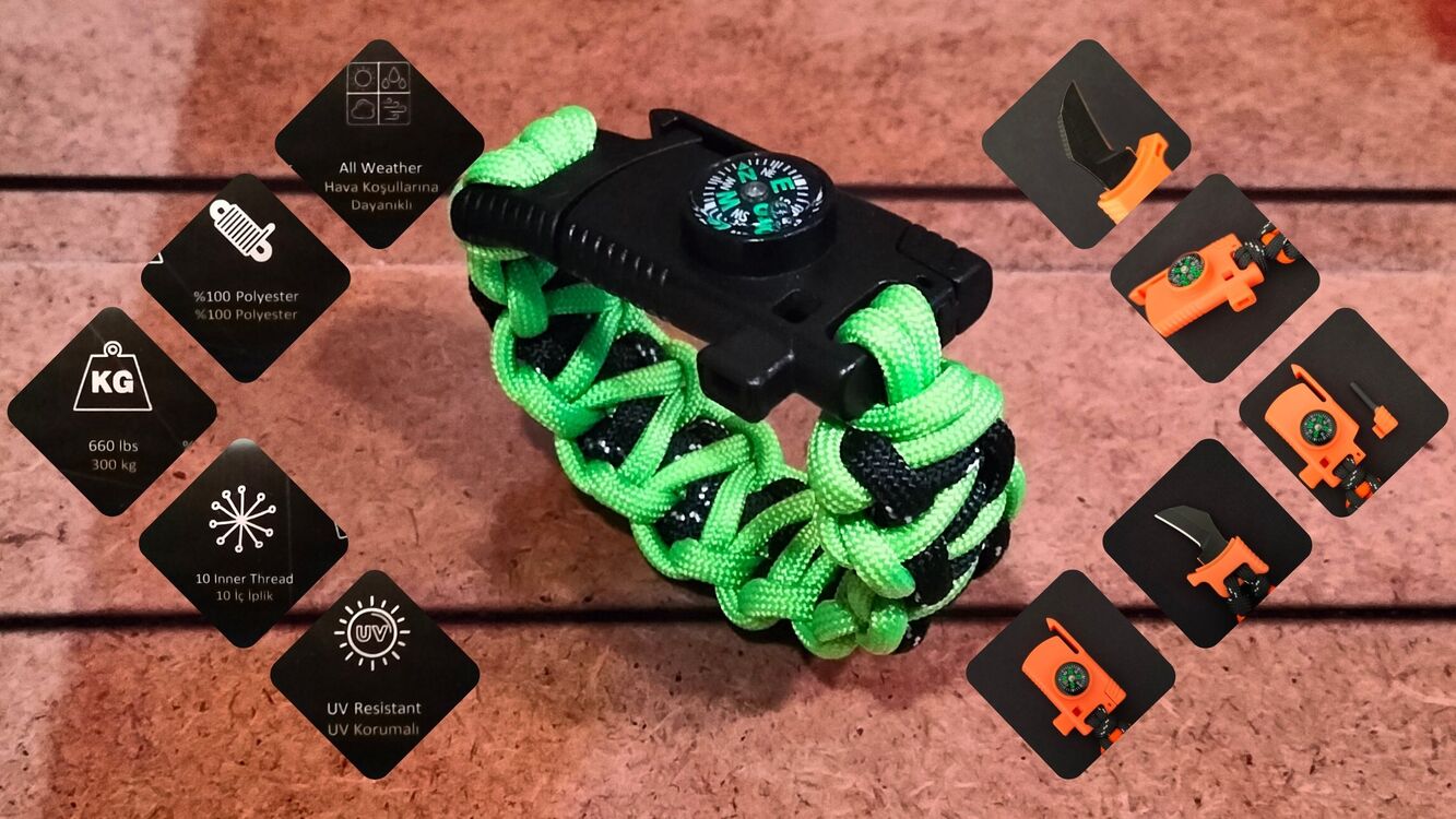 SURVIVAL BRACELET MODEL 818 BIÇAKLI