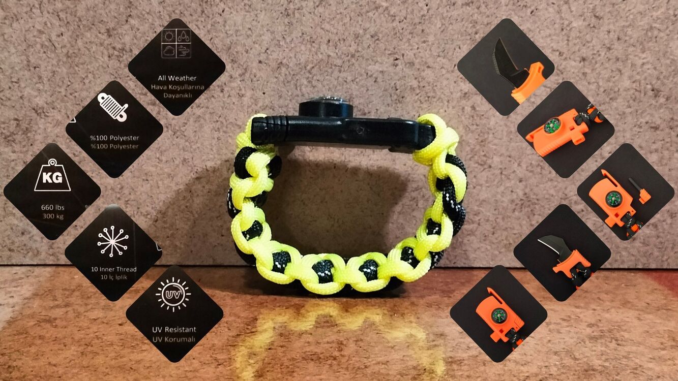 SURVIVAL BRACELET MODEL 818 BIÇAKLI