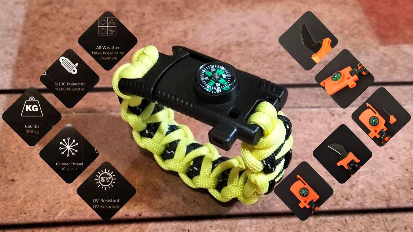 SURVIVAL BRACELET MODEL 818 BIÇAKLI