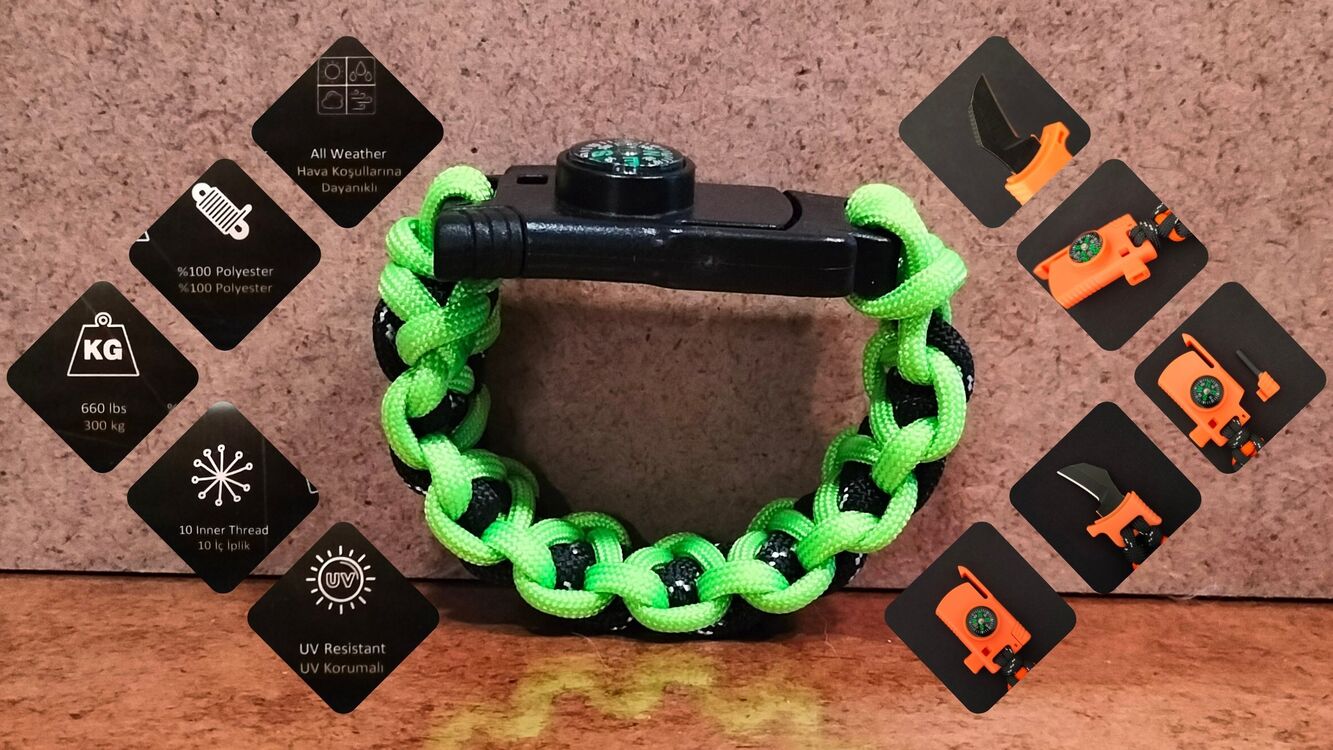 SURVIVAL BRACELET MODEL 818 BIÇAKLI