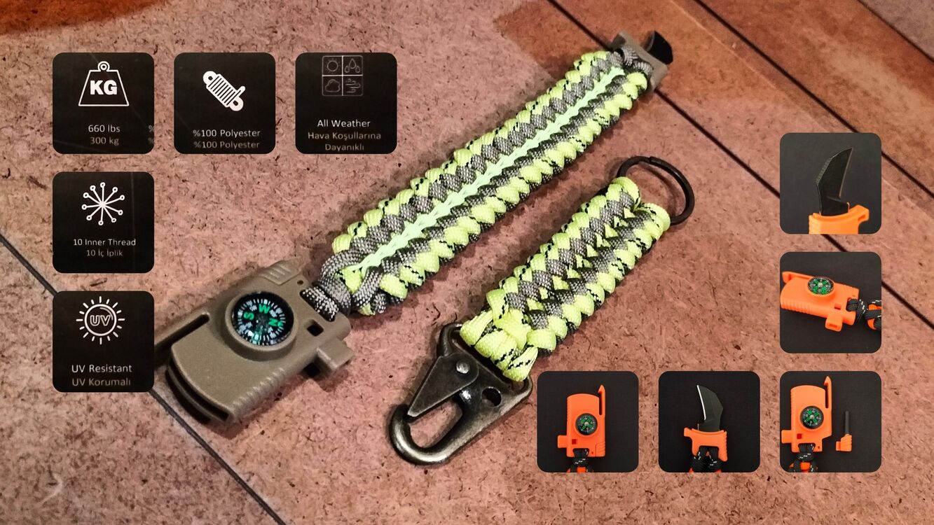 SURVIVAL BRACELET MODEL 868 BIÇAKLI SET