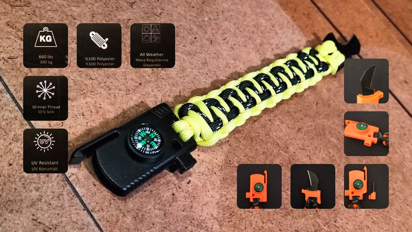 SURVIVAL BRACELET MODEL 818 BIÇAKLI