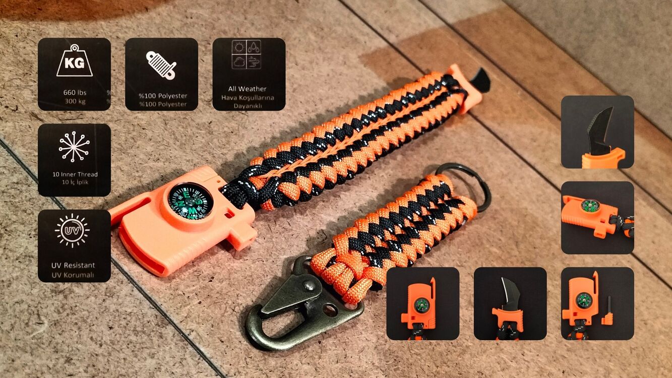 SURVIVAL BRACELET MODEL 868 BIÇAKLI SET