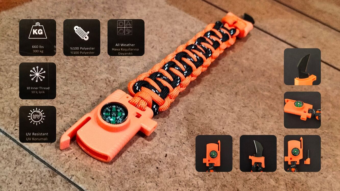 SURVIVAL BRACELET MODEL 818 BIÇAKLI