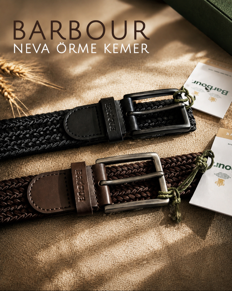 BARBOUR Neva Deri Detaylı Örme Kemer