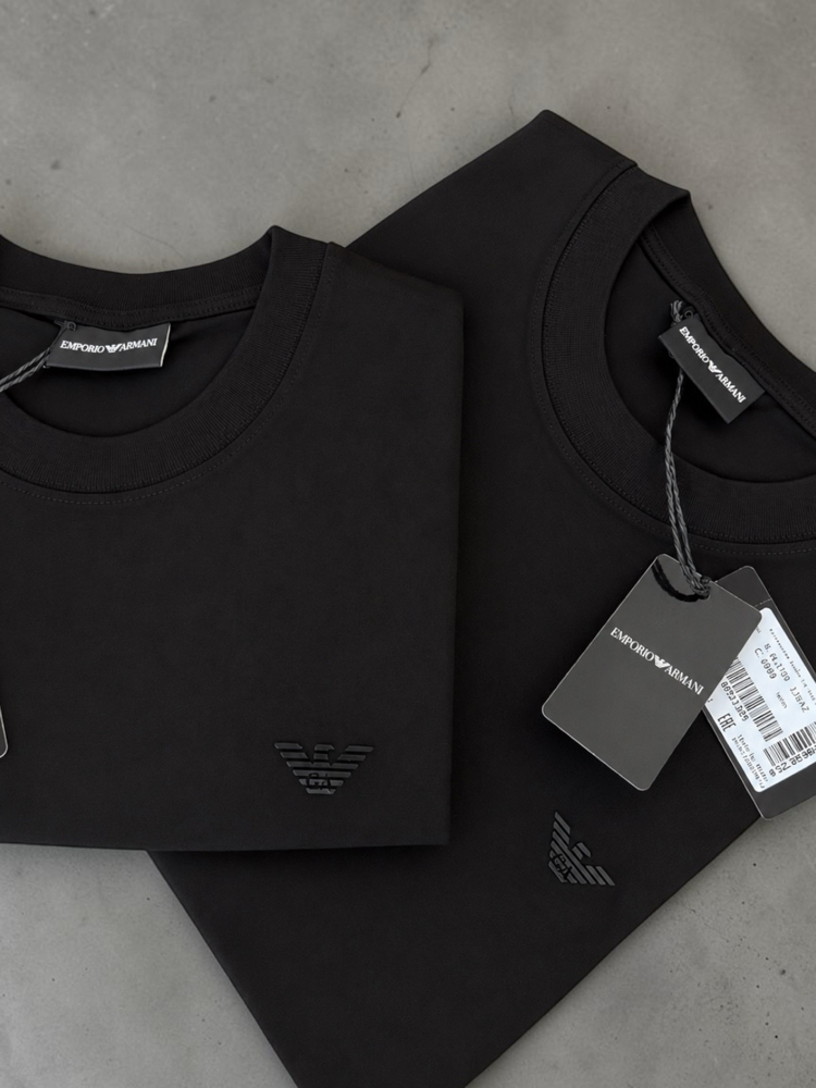 Emporio Armani Siyah Bisiklet Yaka Tişört