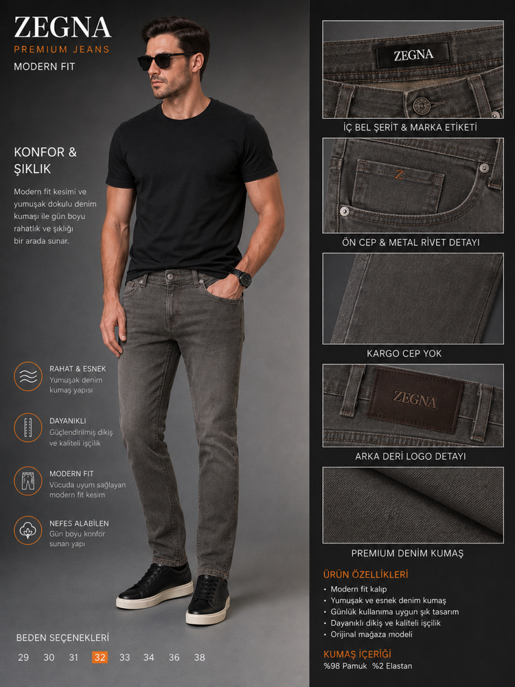 Yeni Sezon ZEGNA Premium Jean Pantolon 