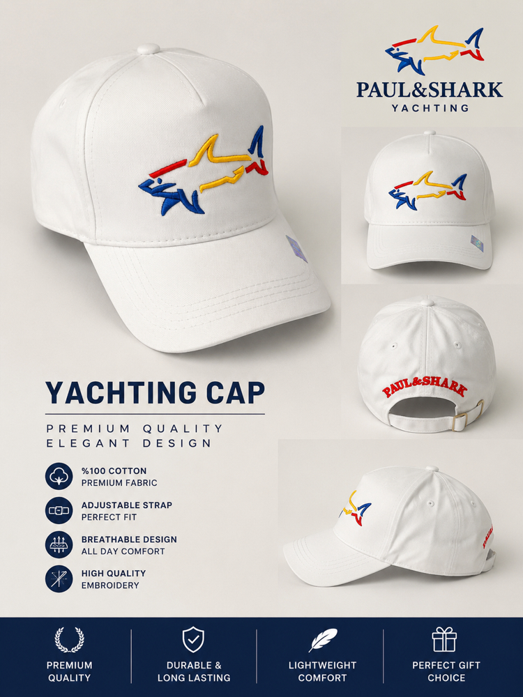 PAUL&SHARK Premium Nakış Detaylı Premium Şapka White/Beyaz