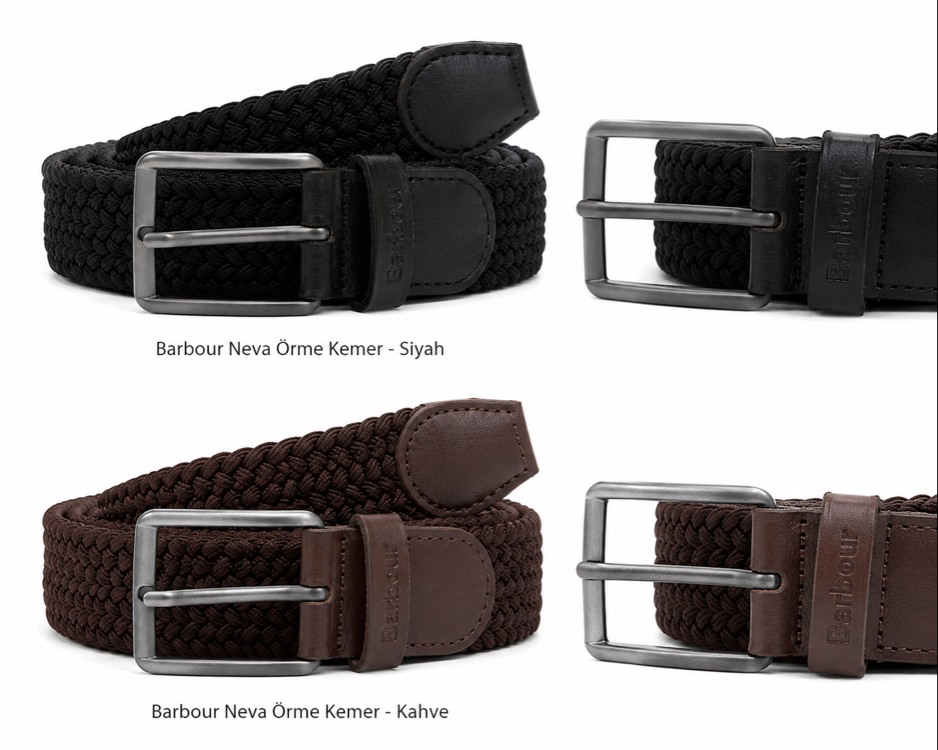 BARBOUR Neva Deri Detaylı Örme Kemer
