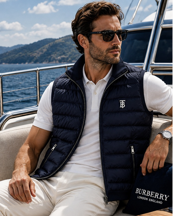 Yeni Sezon BURBERRY Sırt Dokuma Yelek