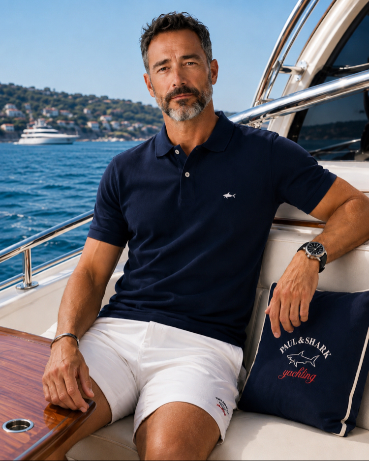 PAUL&SHARK Yeni Sezon Mağaza Modeli Metal Logo Dark Blue