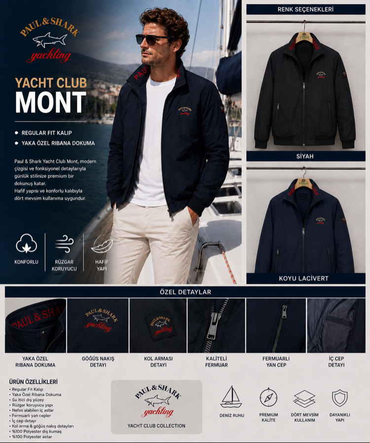 PAUL&SHARK Yacht Club Yurtdışı Mevsimlik Mont