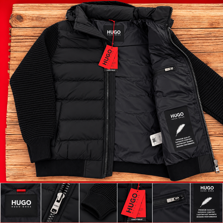 Yeni Sezon BOSS Yurtdışı Çelik Örme Mont Siyah