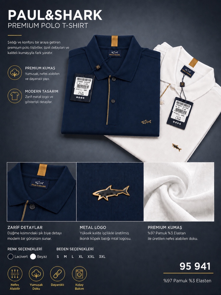P&S SHARK Royal Club Premium Polo Yaka