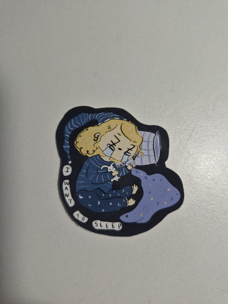 I Want To Sleep Tekli Sticker