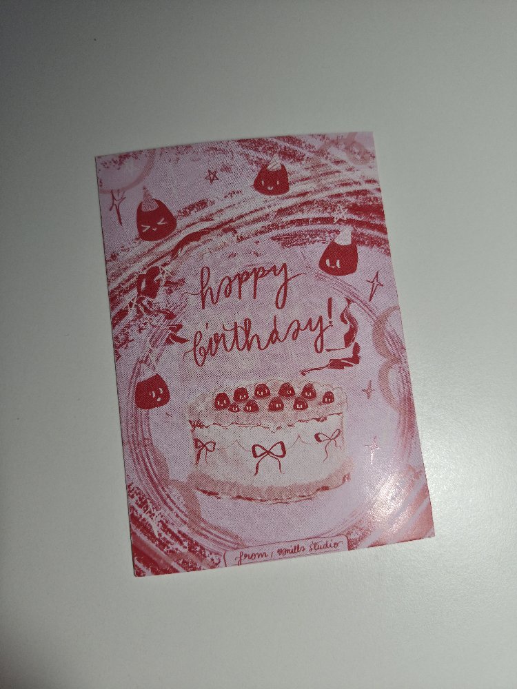 Happy Birthday Strawberry Art Print