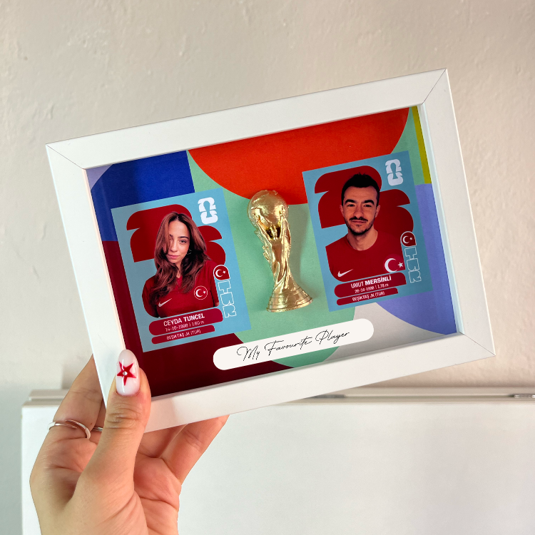 Dünya Kupası Kişiye Özel 2'Lİ Kupalı Sticker Çerçevesi