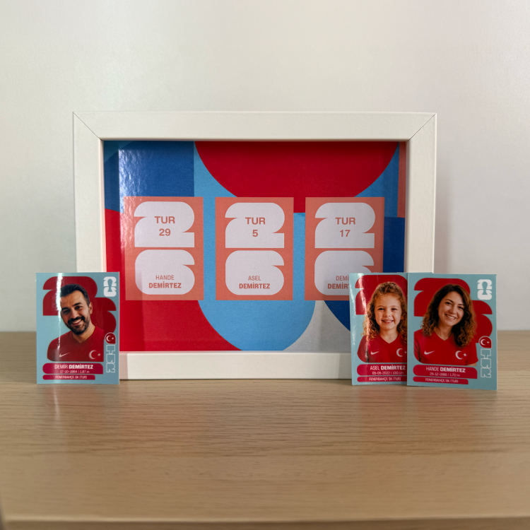 Dünya Kupası Kişiye Özel 3'LÜ Sticker Albüm Çerçevesi