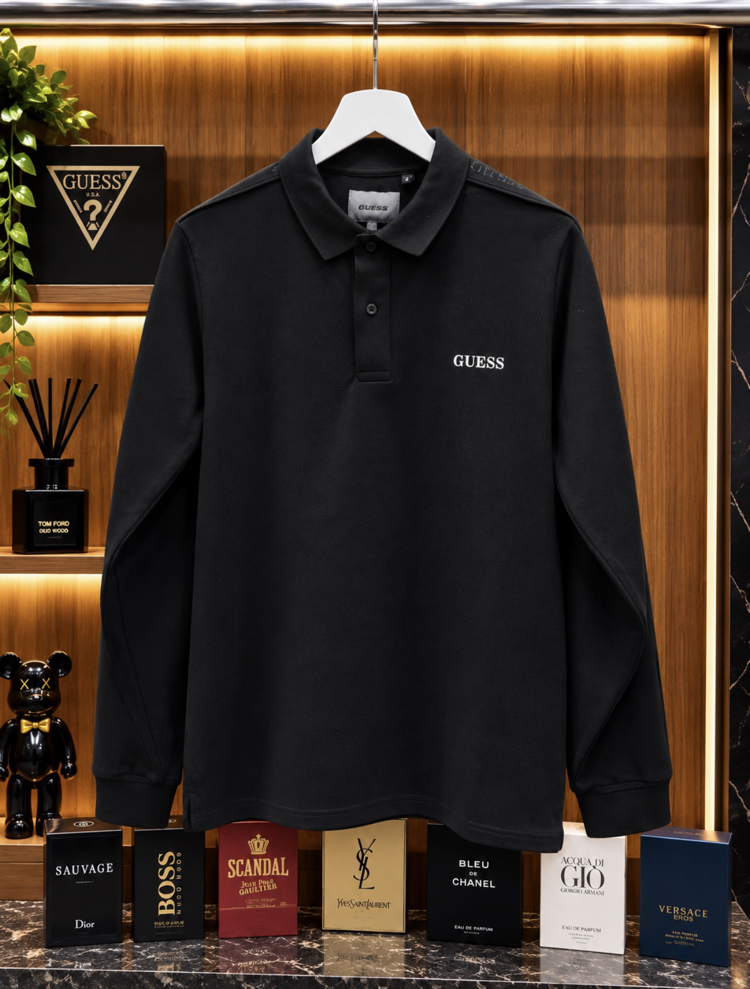 GUESS YAKALI BLACK KOL DETAY PREMİUM