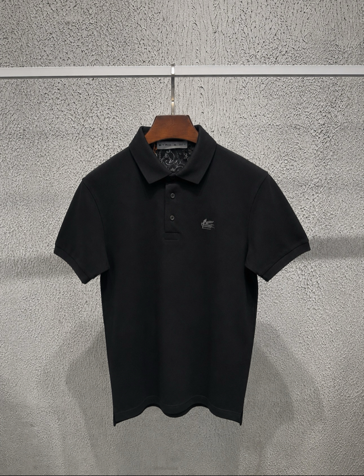 ETRO İTHAL KUMAŞ SİYAH POLO YAKA T-SHIRT