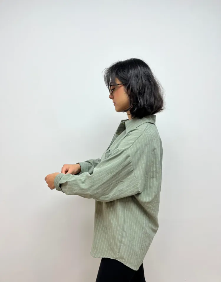 Rahat Kalıp Oversize Gömlek - HAKİ 