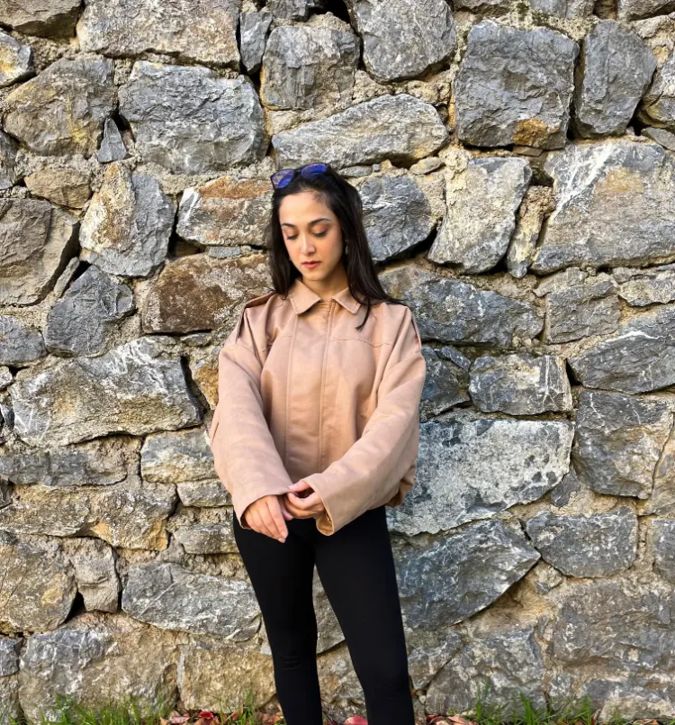 Süet Bomber Ceket - CAMEL