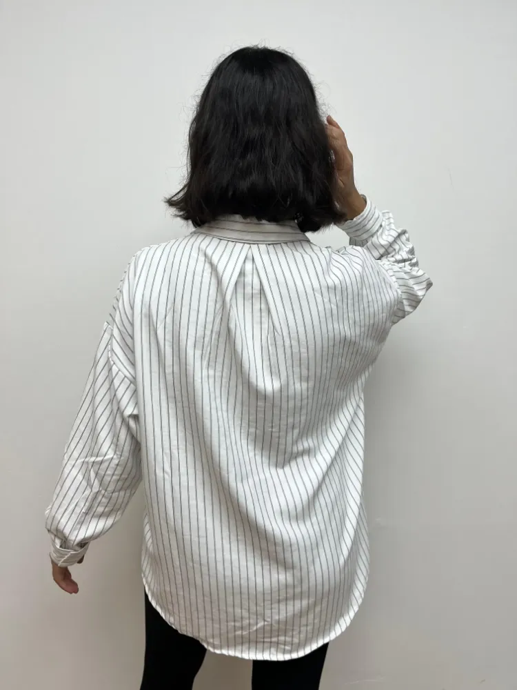 Rahat Kalıp Oversize Gömlek - BEYAZ