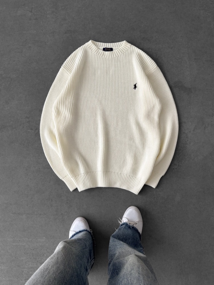 A Kalite PL Triko Sweatshirt - Beyaz