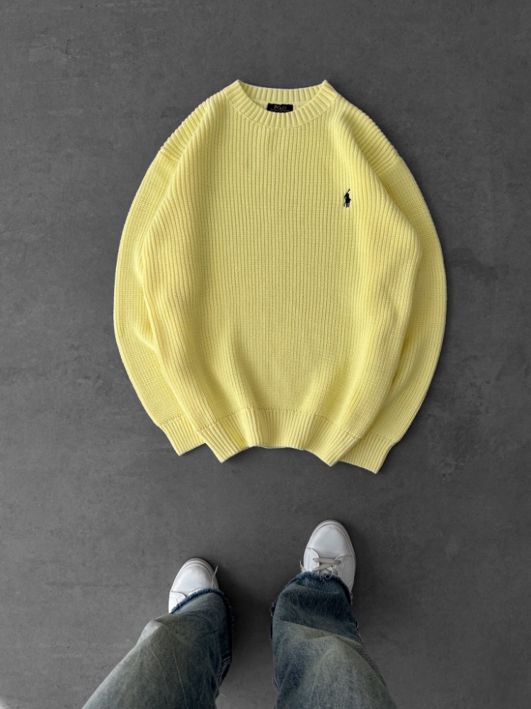 A Kalite PL Triko Sweatshirt - Sarı