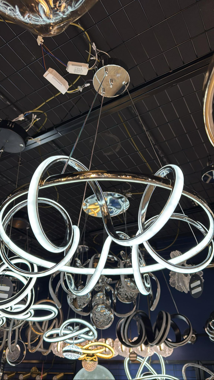 Modern led krom kaus avize