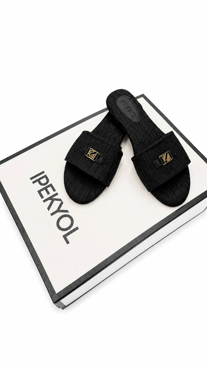 İpekyol Metal Tokalı Monogram Jakarlı Terlik P2