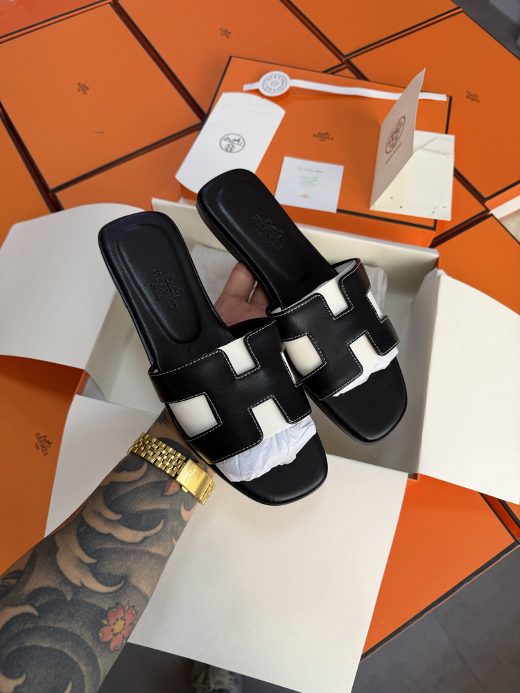 Hermes Oran Sandal Black (Original Full Set)