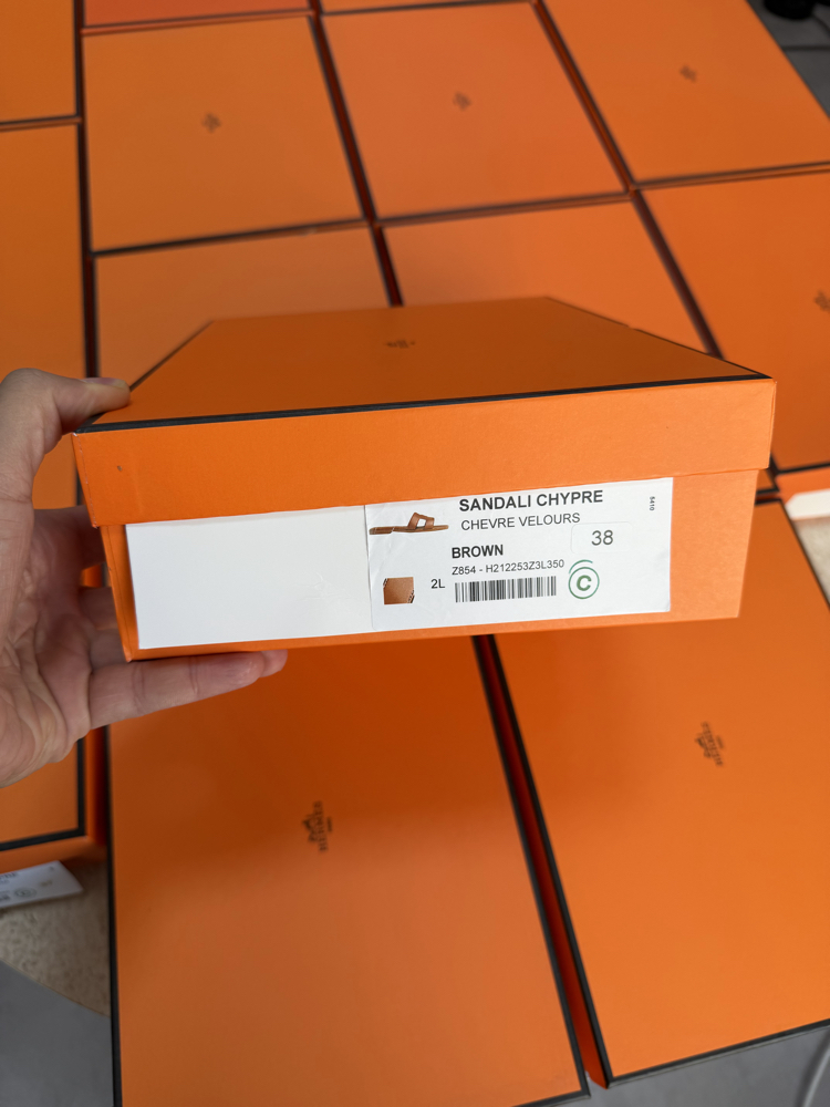 Hermes Oran Sandal Brown (Original Full Set)