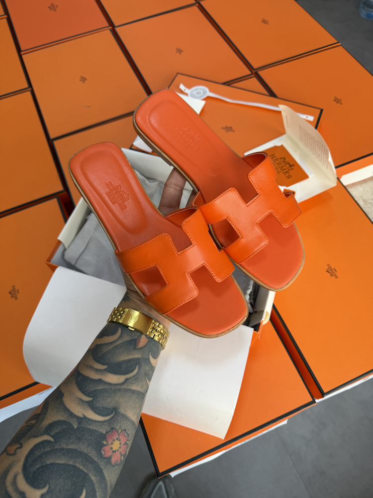 Hermes Oran Sandal Orange (Original Full Set)