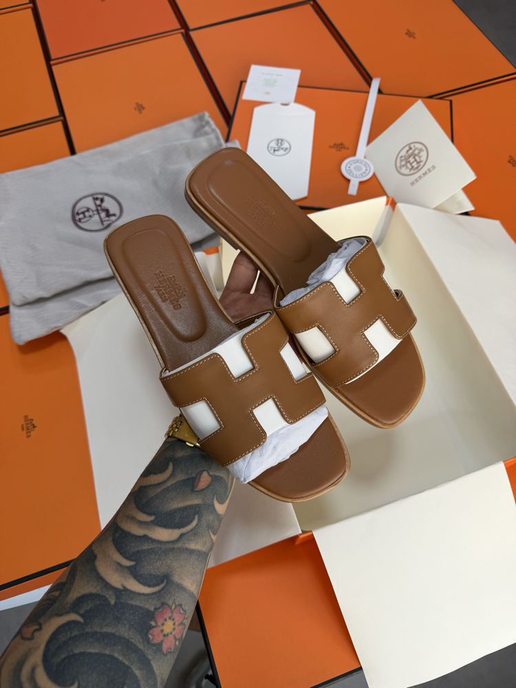 Hermes Oran Sandal Brown (Original Full Set)
