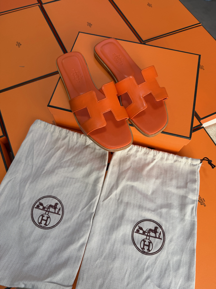 Hermes Oran Sandal Orange (Original Full Set)