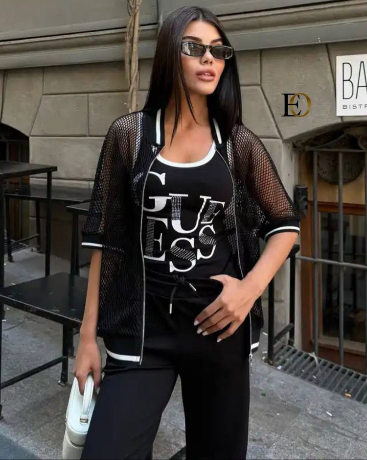 Guess Üçlü Takım Black Silver